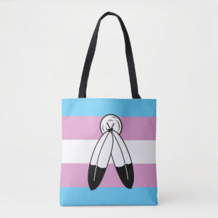 Bolsa Tote Bandeira do Orgulho Trans de Duas Espíritos