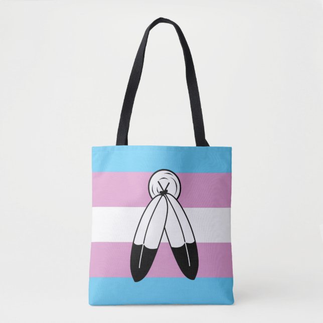 Bolsa Tote Bandeira do Orgulho Trans Gêmeo Espírito (Frente)