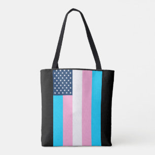 Bolsa Tote Bandeira do Orgulho Trans Patriótico dos EUA