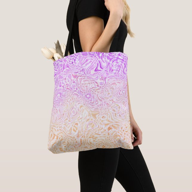 Bolsa Tote Bandeira do Orgulho Trixic Abstrato Boho Ondulado  (Close Up)
