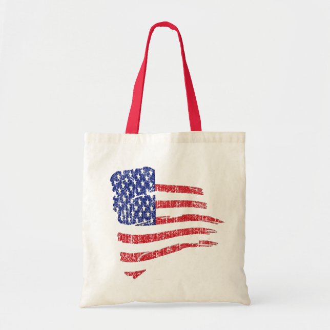 BOLSA TOTE BANDEIRA DOS E.U. DO ESTILO DO GRUNGE (Frente)