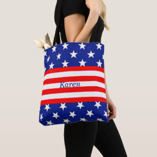 Bolsa Tote Bandeira dos Estados Unidos patriótica editável