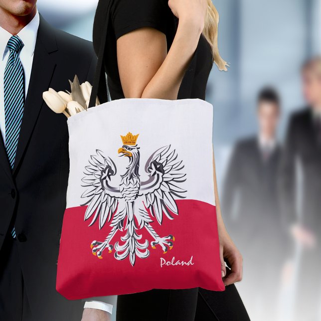Bolsa Tote Bandeira e águia poloneses, moda de Polônia/adepto (Criador carregado)