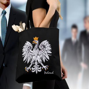 Bolsa Tote Bandeira e águia poloneses, moda de Polônia/fãs