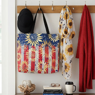 Bolsa Tote Bandeira e girassóis