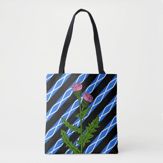 Bolsa Tote Bandeira escocesa das listras (Frente)
