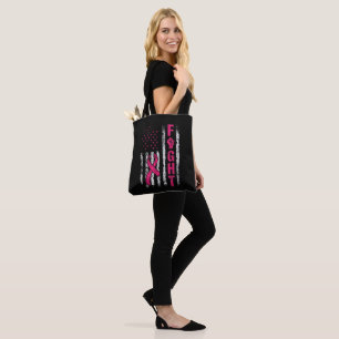 Bolsa Tote Bandeira EUA Conscientização Câncer de Mama