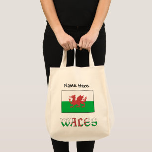 Bolsa Tote Bandeira Galesa do País de Gales Personalização Pr