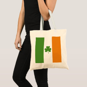 Bolsa Tote Bandeira Irlandesa Dia de São Patrício com Shamroc