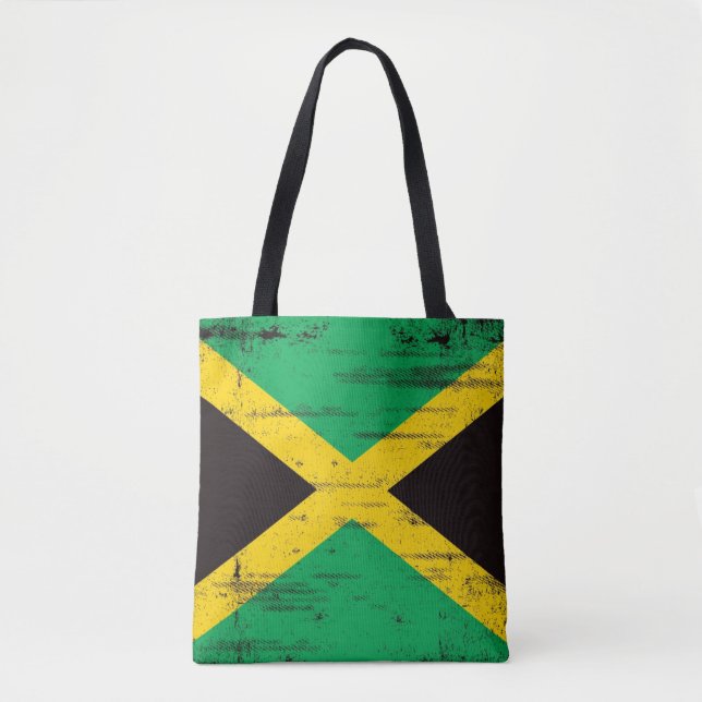 Bolsa Tote Bandeira jamaicana do Grunge (Frente)