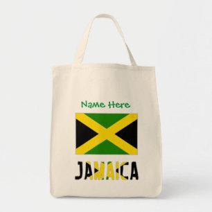 Bolsa Tote Bandeira Jamaicana Verde Personalização Jamaicana 