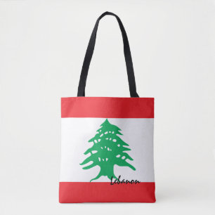 Bolsa Tote Bandeira libanesa e Oriente Médio - fãs de moda/
