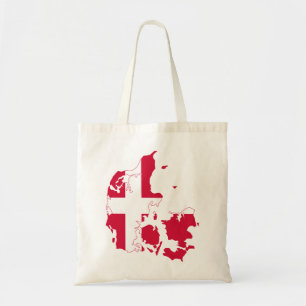 Bolsa Tote Bandeira Mapa Dinamarca