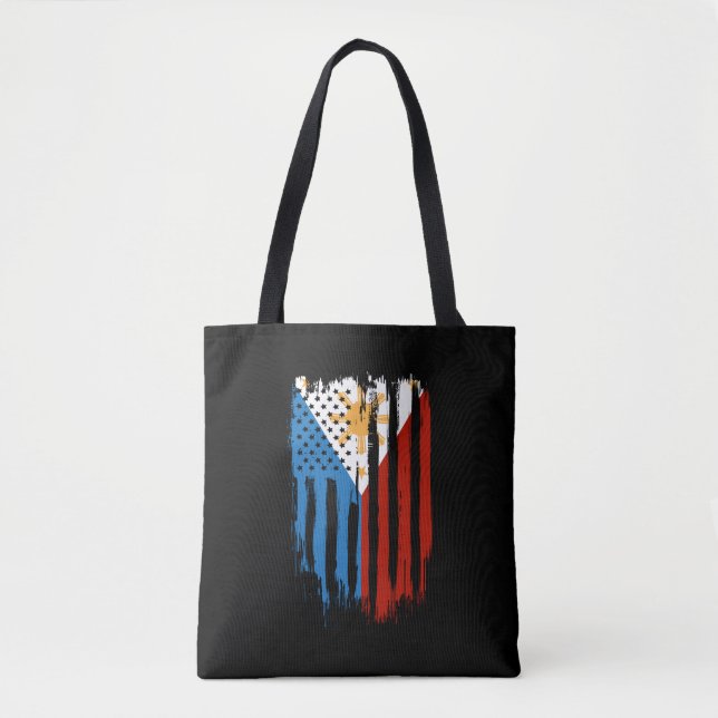 Bolsa Tote Bandeira Metade Americana das Filipinas (Frente)