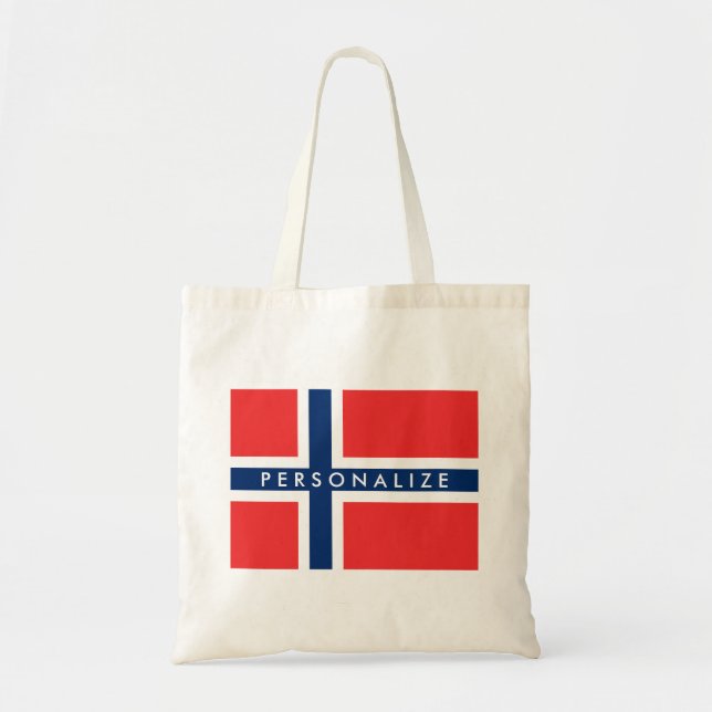 Bolsa Tote Bandeira norueguesa da sacola do costume de (Frente)