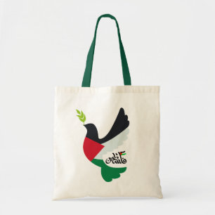 Bolsa Tote Bandeira Palestina na Porta da Paz com Nome Palest