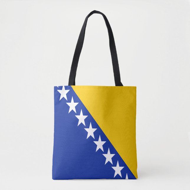 Bolsa Tote Bandeira Patriótica da Bósnia-Herzegovina (Frente)