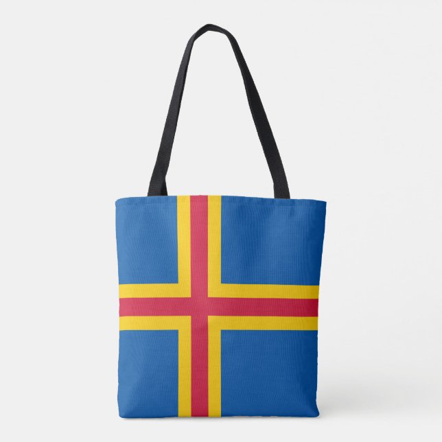 Bolsa Tote Bandeira Patriótica das Ilhas Åland (Verso)