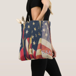 Bolsa Tote Bandeira Patriótica Multi-Americana Clássica