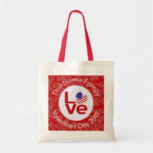 Bolsa Tote Bandeira Personalizada do Amor Vermelho dos Estado