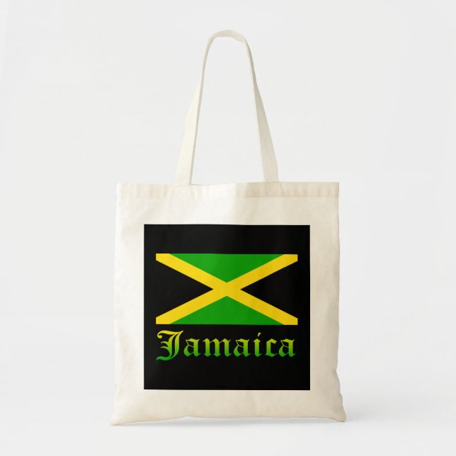 Bolsa Tote Bandeira, preto, verde e amarelo de Jamaica (Frente)