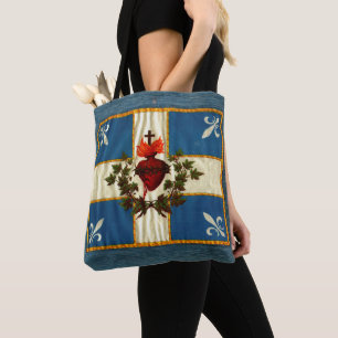 Bolsa Tote Bandeira Quebeque antiga Carrilhão Sacré-Cœur