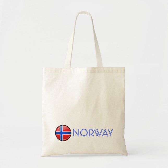 Bolsa Tote Bandeira redonda lustrosa de Noruega (Frente)
