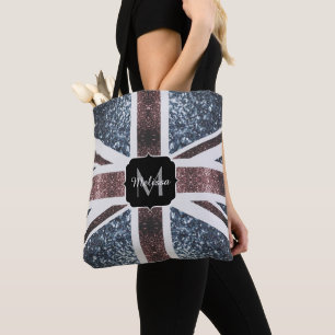 Bolsa Tote Bandeira russa do Reino Unido faíscas vermelhas b