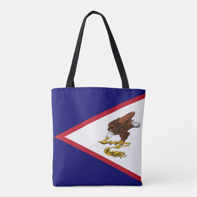 Bolsa Tote Bandeira Samoa Americana Patriótica (Verso)