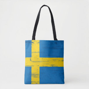 Bolsa Tote Bandeira sueco do Grunge