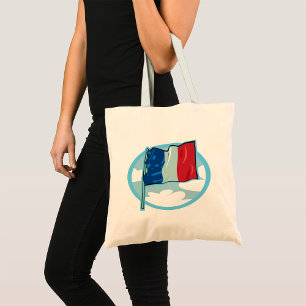 Bolsa Tote Bandeira Vermelha Branca Azul Banheira