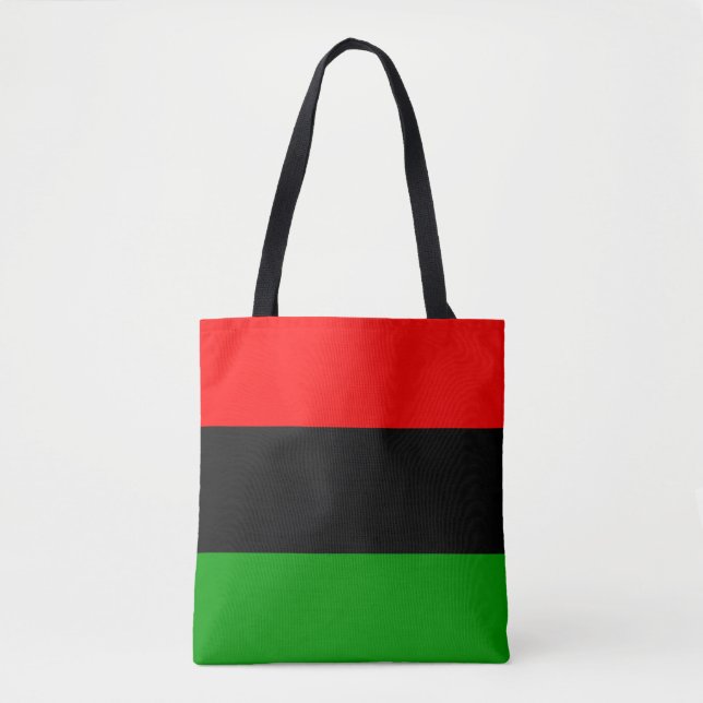 Bolsa Tote Bandeira Vermelha, Preta, Verde Pan-Africana (Frente)