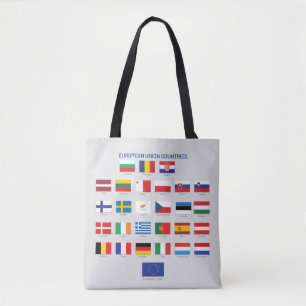Bolsa Tote Bandeiras da União Europeia