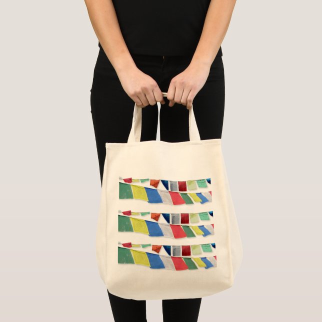 Bolsa Tote Bandeiras de oração tibetanas (Frente (produto))