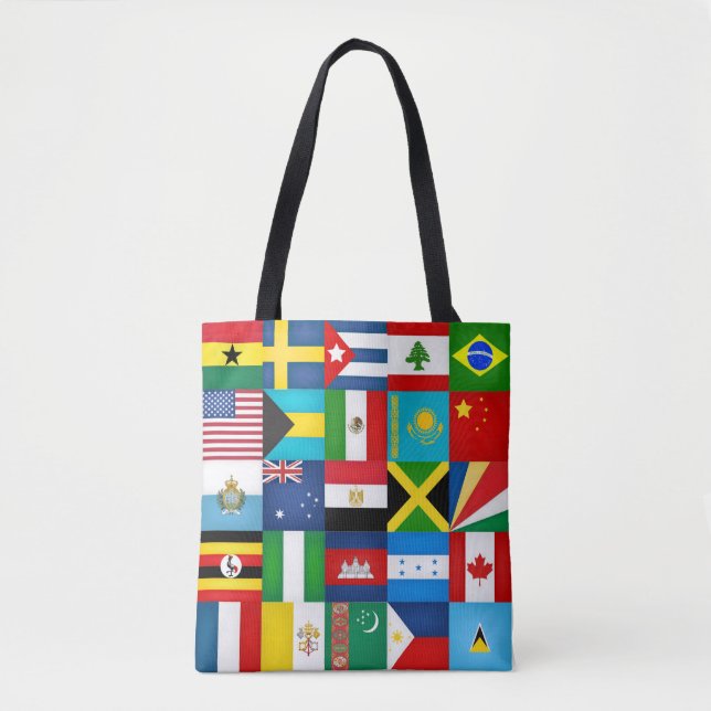 Bolsa Tote Bandeiras Legais Do Mundo Moda (Frente)