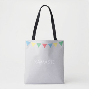 Bolsa Tote Bandeiras multicoloridas sobre cinza prateado