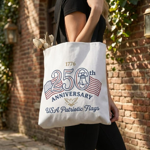 Bolsa Tote Bandeiras Patrióticas Vintage EUA & Sino da Liberd