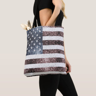Bolsa Tote Bandeiras vermelho-rusticidas dos EUA