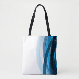 Bolsa Tote Bandeja Abstrato de Linhas Azuis