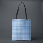 Bolsa Tote Bandeja Básica de Xadrez Azul<br><div class="desc">Uma design azul básica de xadrez. Perfeito para Chanucá</div>