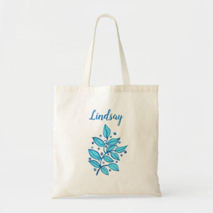 Bolsa Tote Bandeja Botânica Personalizada em Azul e Marinho