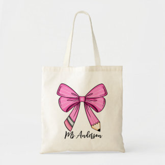 Bolsa Tote Bandeja de Arco do Lápis de Coquete Rosa Personali