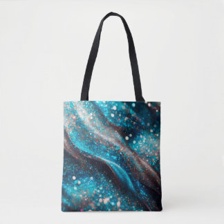 Bolsa Tote Bandeja de Compras de Abstrato de Espumação Azul
