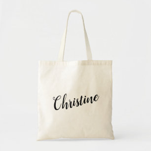 Bolsa Tote Bandeja de Design de Script Personalizável da Chri
