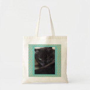 Bolsa Tote Bandeja de Design Geométrica de Gato Negro