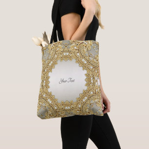 Bolsa Tote Bandeja de ferramentas do Ornamentado Dourado