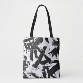 Bolsa Tote Bandeja de Grafite Urbano - Abstrato Preto e Branc