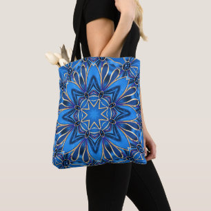 Bolsa Tote Bandeja de Natal Azul Decorativo