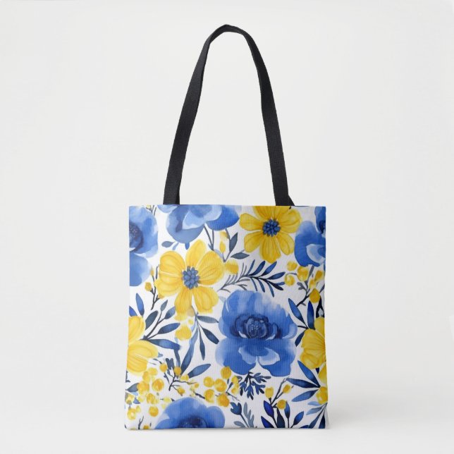 Bolsa Tote Bandeja de Sangue Azul e Amarelo (Frente)
