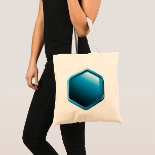Bolsa Tote Bandeja de Toque de Hexágono Azul
